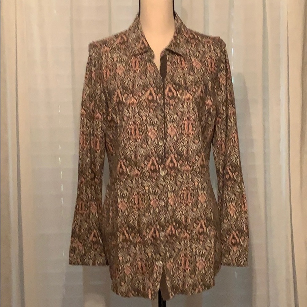 J Jill Button down Shirt in a paisley type print